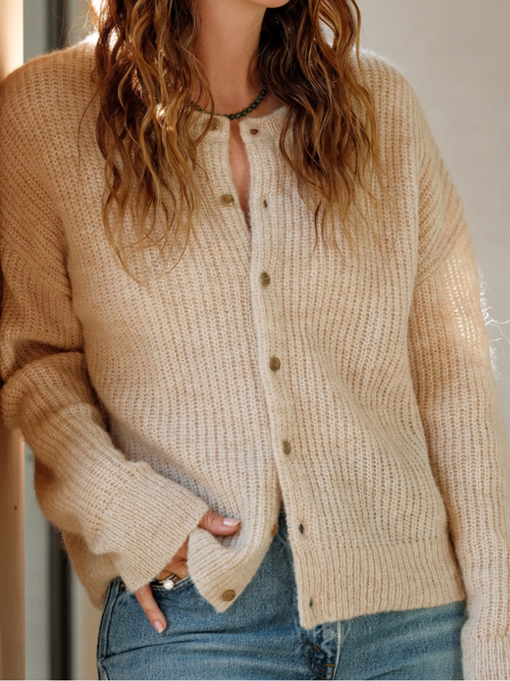 Jenni Kayne Heyes cardigan in sand size XL
